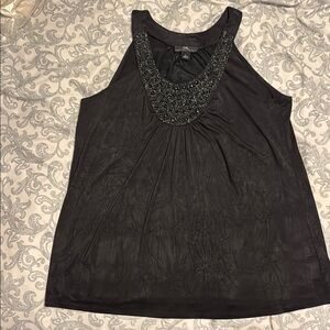 Iz Byer Gray Embellished Relaxed Tank Top